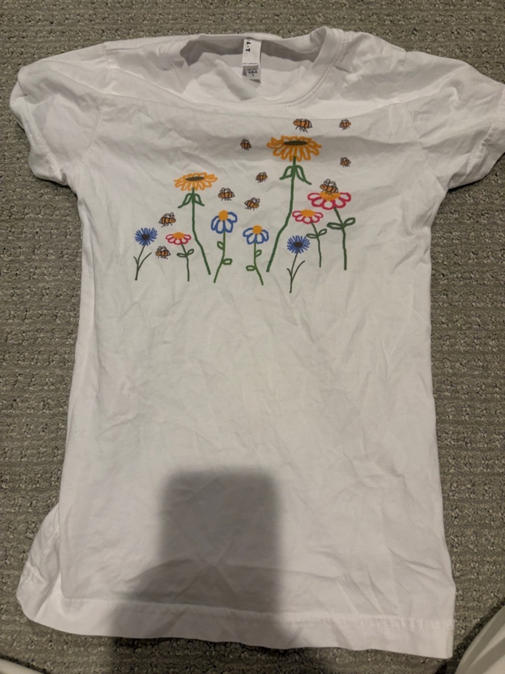 White Kids Floral & Bee Graphic Tee